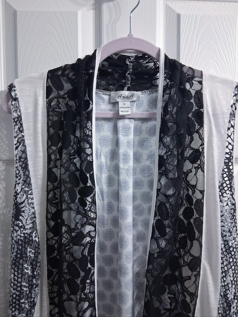 Anes A. Boho Art To Wear Vest Flowy Fairy Hem Lightweight Lace And Panels - Picture 4 of 11